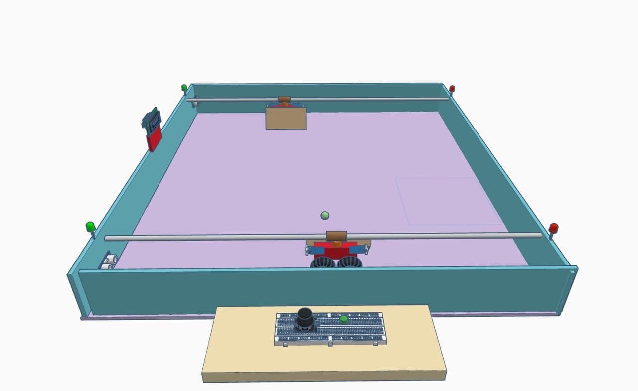 Second prototype iteration of DuoPong with improved slider rails and strike paddles
