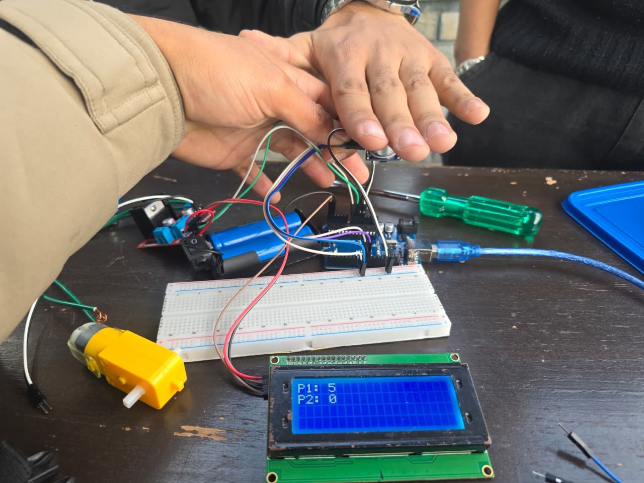 Bench testing microcontroller sensors, ultrasonic ranging, and power stability